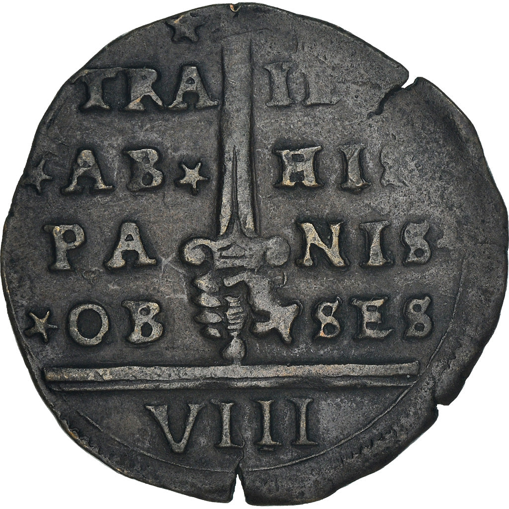 Coin, Spanish Netherlands, 8 Stuivers, 1610, Maastricht, AU(50-53), Copper
