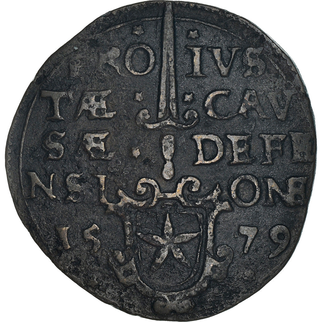 Coin, Spanish Netherlands, II Sols Obisdional, 1579, Maastricht, AU(50-53)