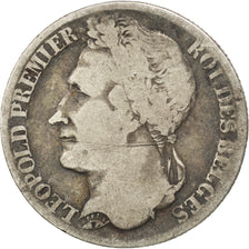 Belgio, Leopold I, Franc, 1834, B+, Argento, KM:7.1
