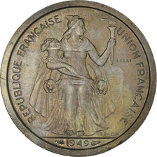 Coin, FRENCH OCEANIA, 2 Francs, 1949, Paris, ESSAI, MS(63), Copper-nickel, KM:E9