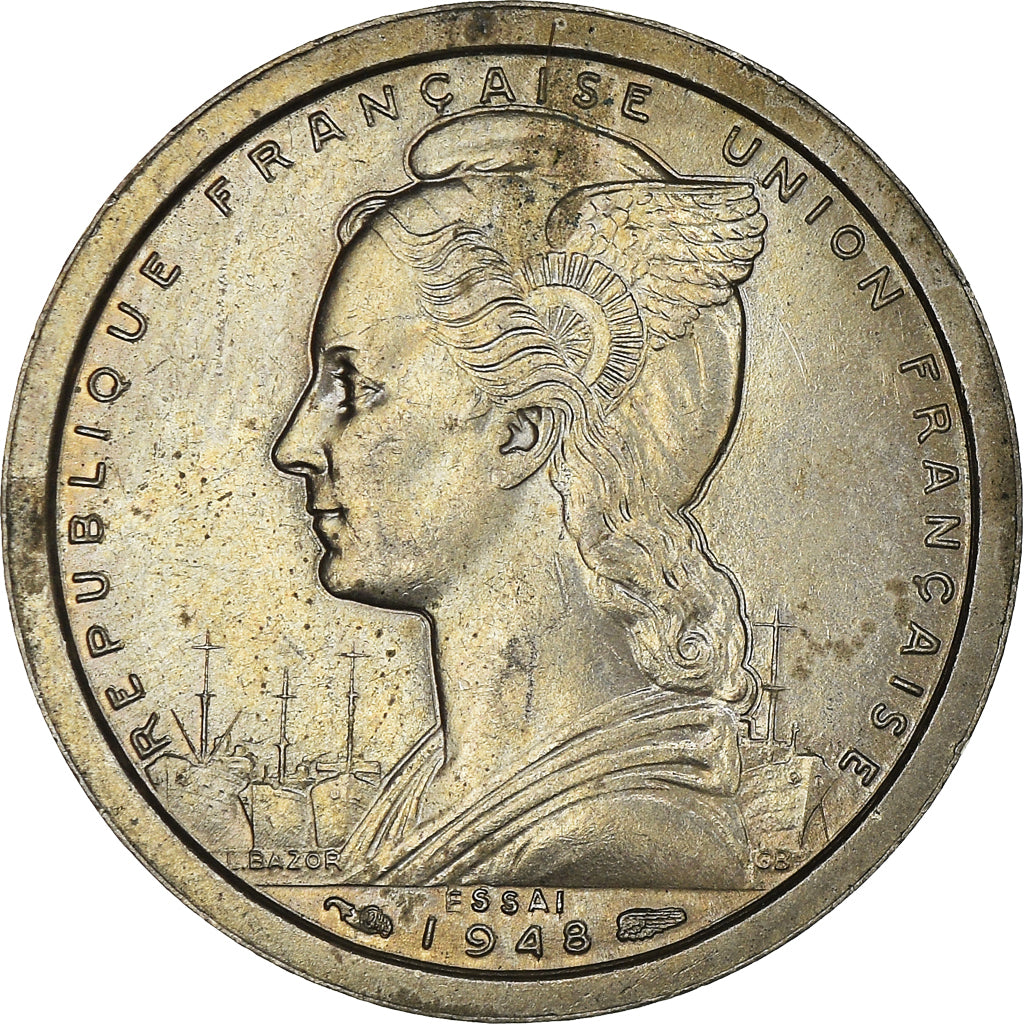 Münze, Madagascar, Franc, 1948, Paris, ESSAI, VZ, Copper-nickel, KM:E1