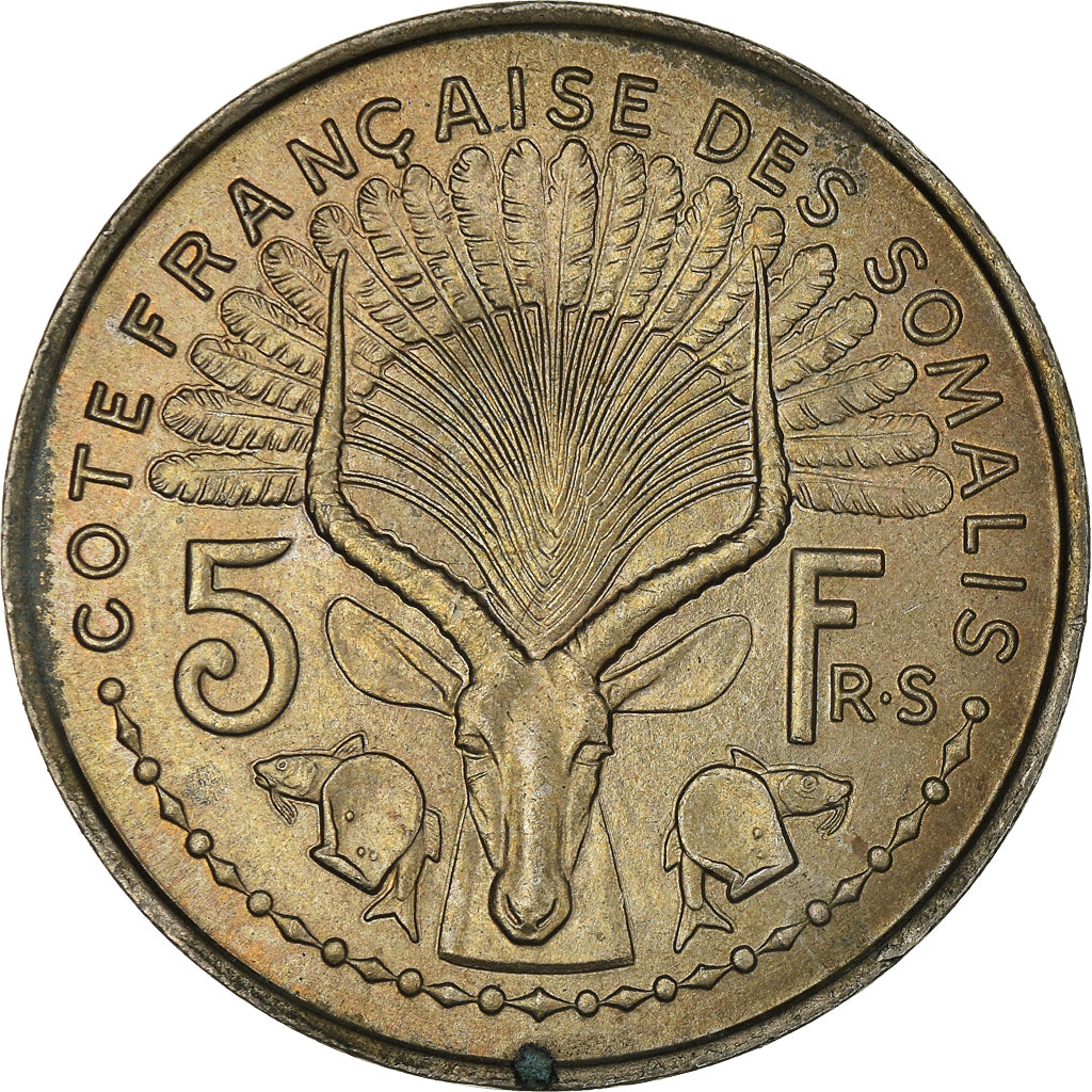 Moneta, Somali Francuskie, 5 Francs, 1948, Paris, AU(55-58), Miedź-Nikiel