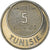 Moneda, Túnez, Muhammad al-Amin Bey, 5 Francs, 1954, Paris, EBC, Cobre -