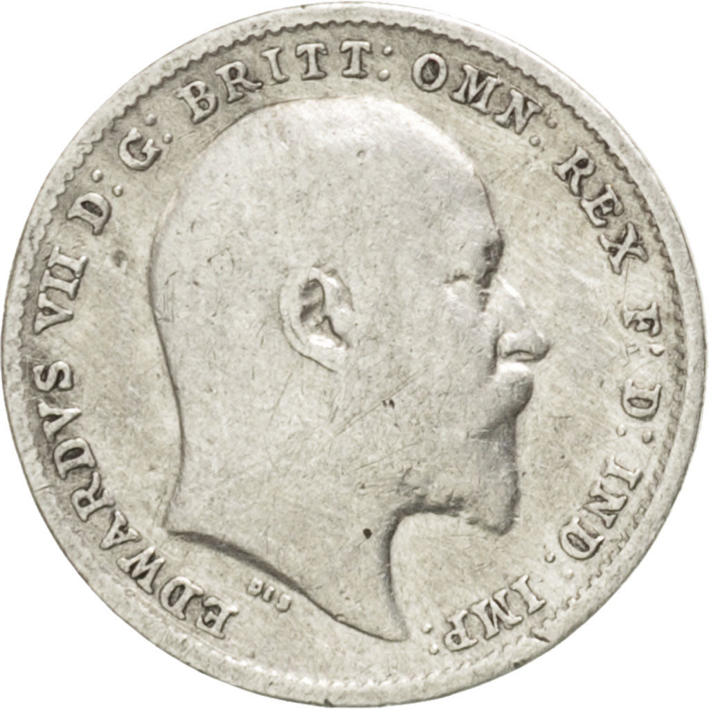 Great Britain, 3 Pence, 1902, KM #797.1, EF(40-45), Silver, 16.1, 1.35