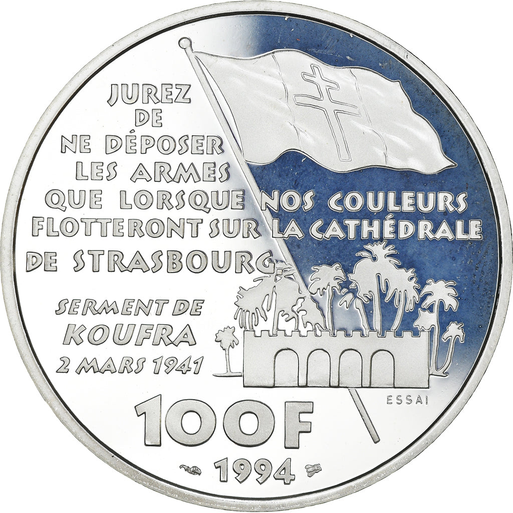 Moneta, Francia, 100 Francs,1994,ESSAI,Proof, FDC, Argento, KM:1039, Gadoury:C73