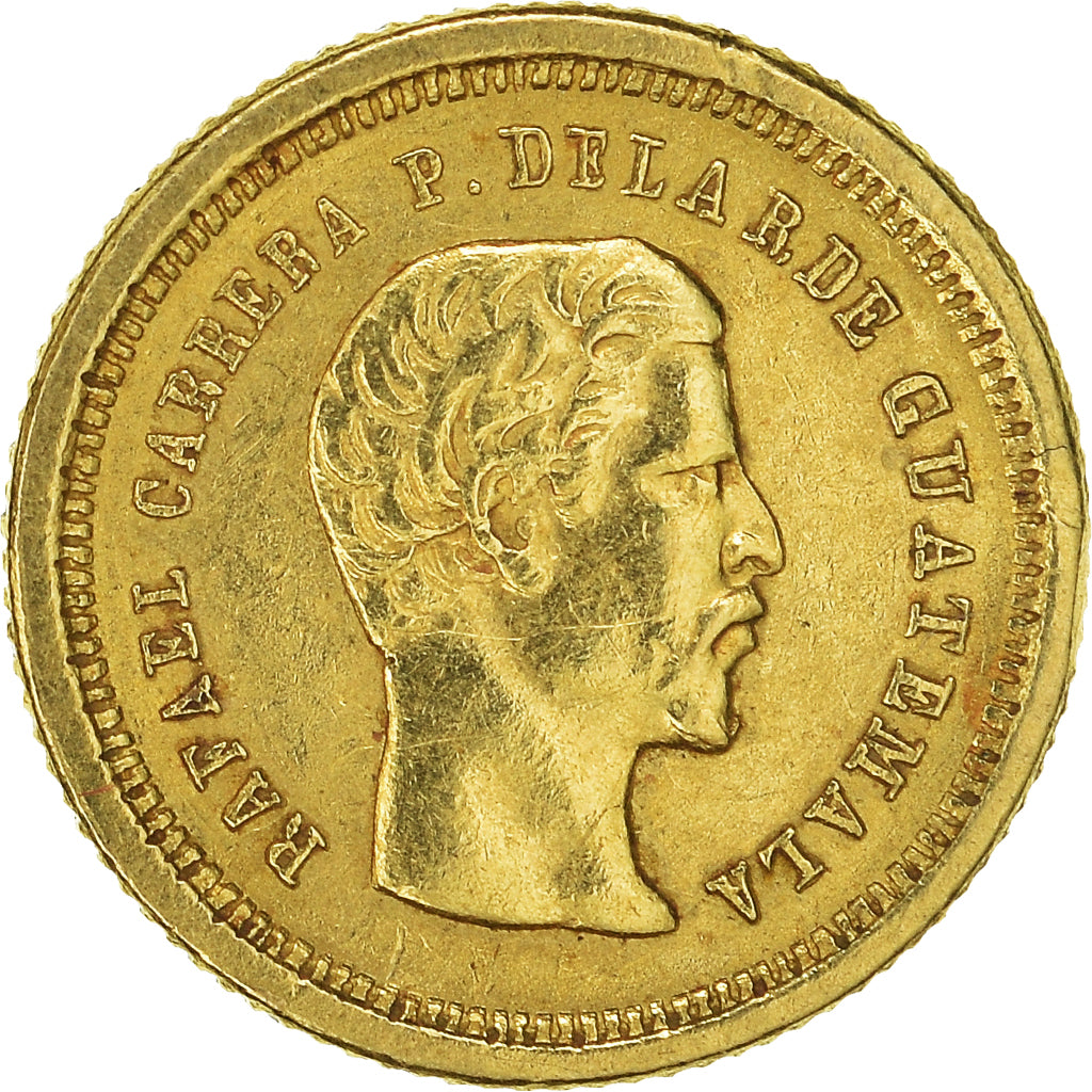 Moneda, Guatemala, 4 Reales, Cuatro, 1861, EBC, Oro, KM:135