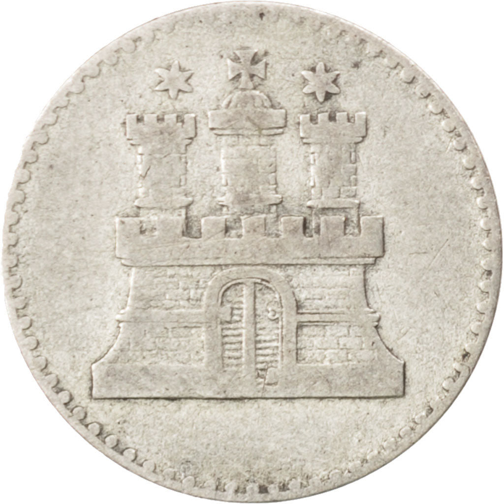 GERMAN STATES, Schilling, 1855, KM #586, VF(30-35), Silver, 1.00