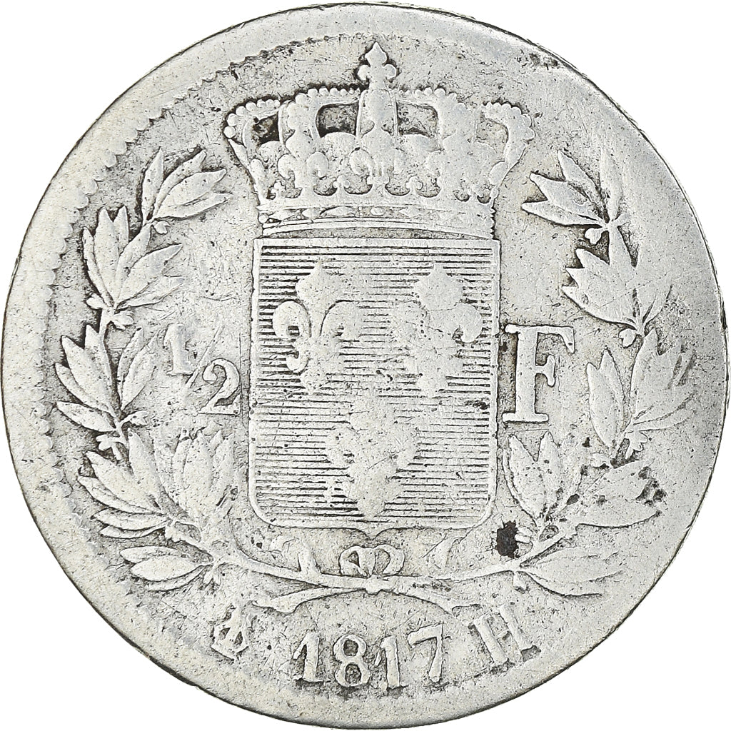 Münze, Frankreich, Louis XVIII, Louis XVIII, 1/2 Franc, 1817, La Rochelle, S