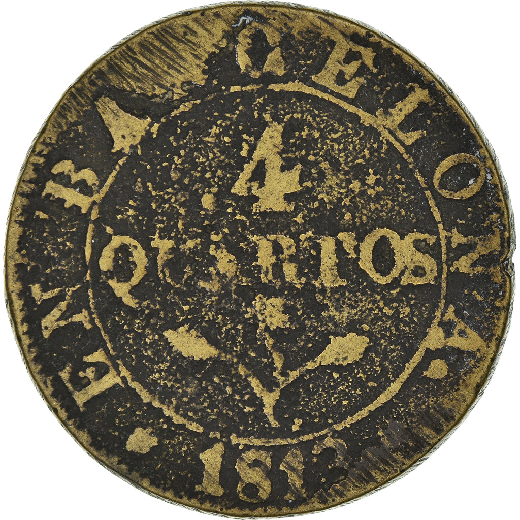 Moneta, Spagna, BARCELONA, Joseph (Jose) Napolean, 4 Quartos, 1813, Barcelona