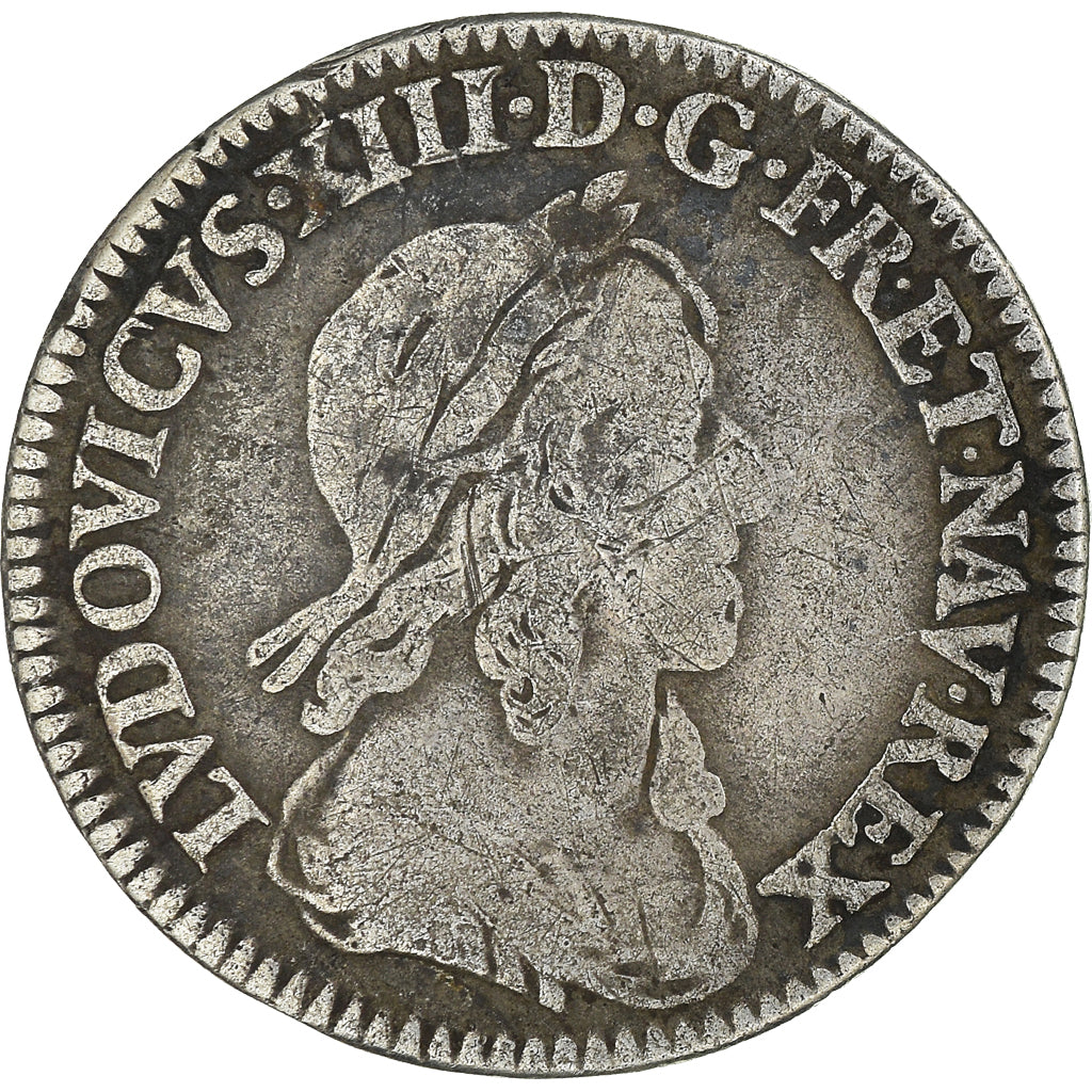 Monnaie, France, Louis XIII, 1/12 Ecu, 1643, Paris, TB+, Argent, Gadoury:46