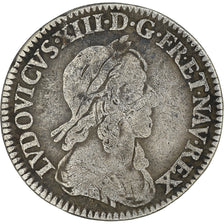 Monnaie, France, Louis XIII, 1/12 Ecu, 1643, Paris, TB+, Argent, Gadoury:46