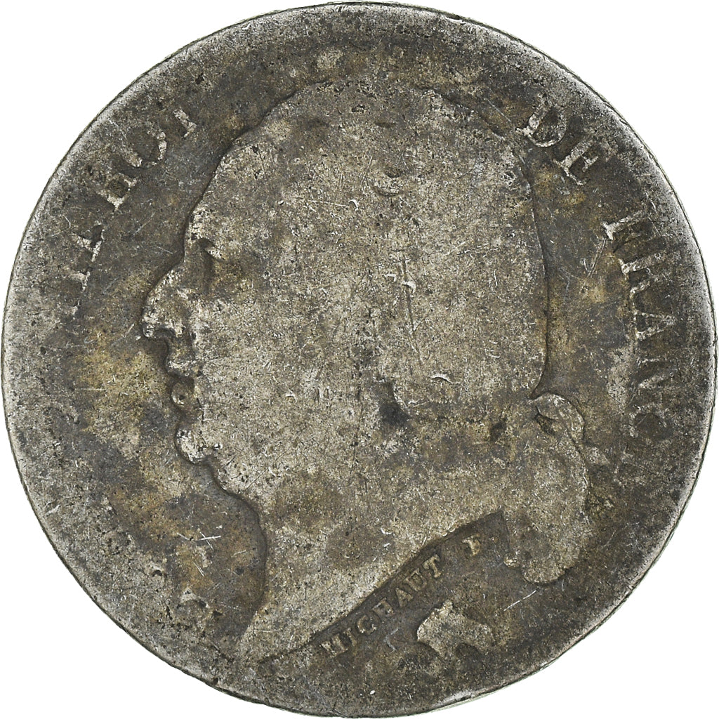 Moneda, Francia, Louis XVIII, Louis XVIII, Franc, 1823, Paris, BC+, Plata