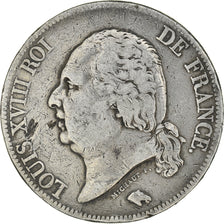 Moneta, Francia, Louis XVIII, Louis XVIII, 5 Francs, 1822, Paris, BB, Argento