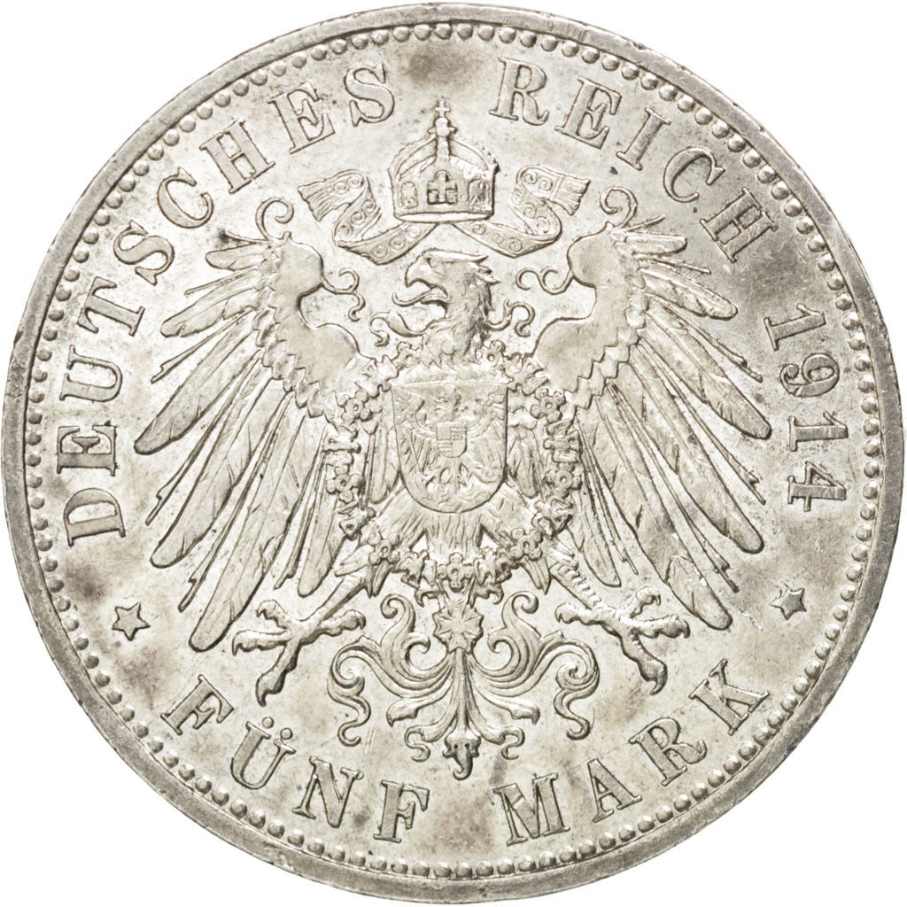 Münze, Deutsch Staaten, PRUSSIA, Wilhelm II, 5 Mark, 1914, Berlin, VZ, Silber