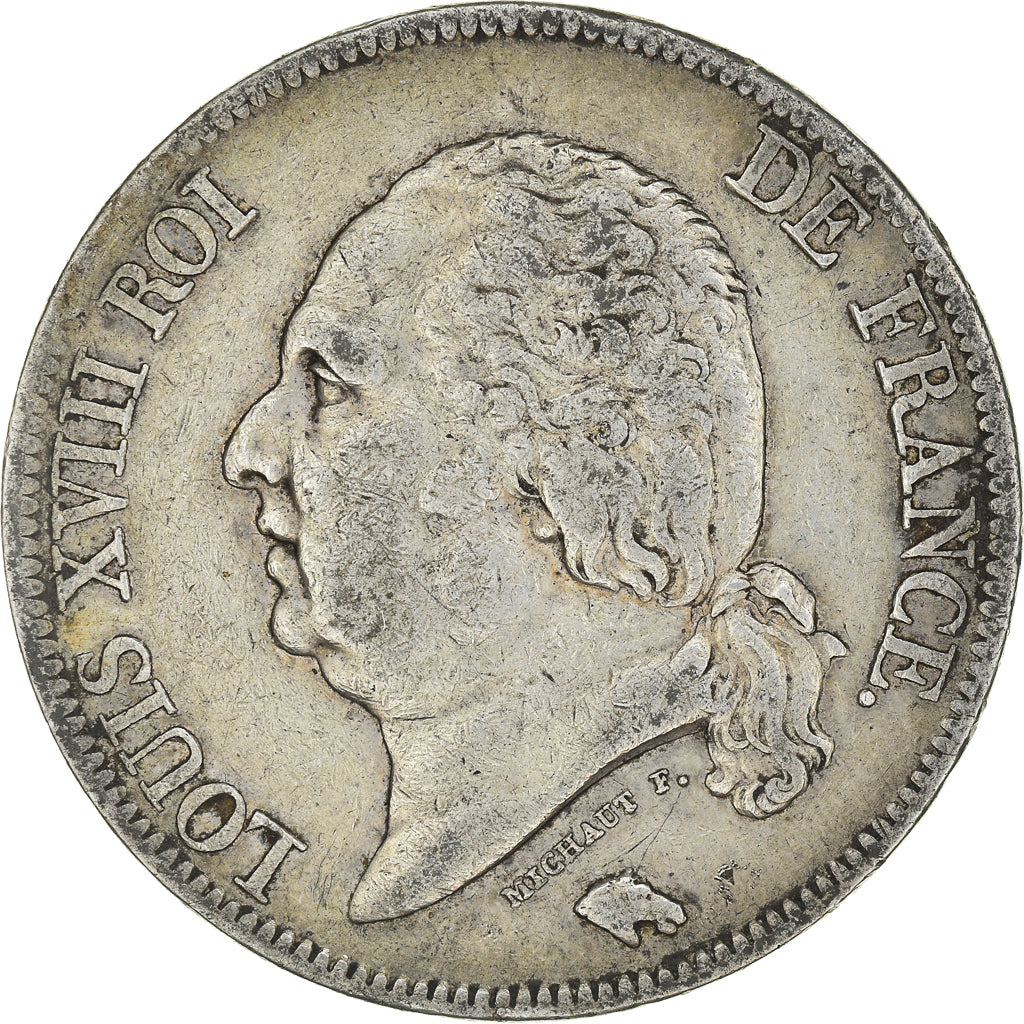 Moeda, França, Louis XVIII, Louis XVIII, 5 Francs, 1820, Paris, EF(40-45)