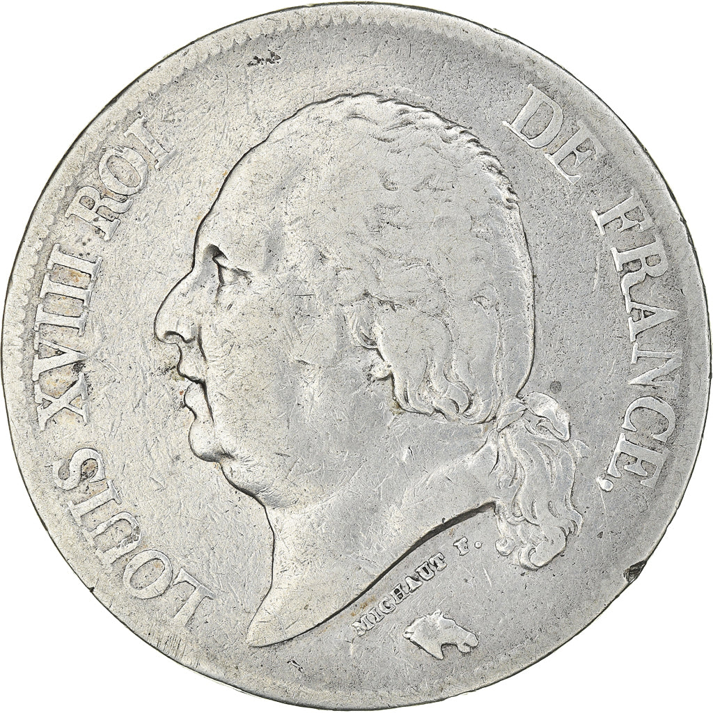 Monnaie, France, Louis XVIII, 5 Francs, 1824, Lille, TB+, Argent, Gadoury:614