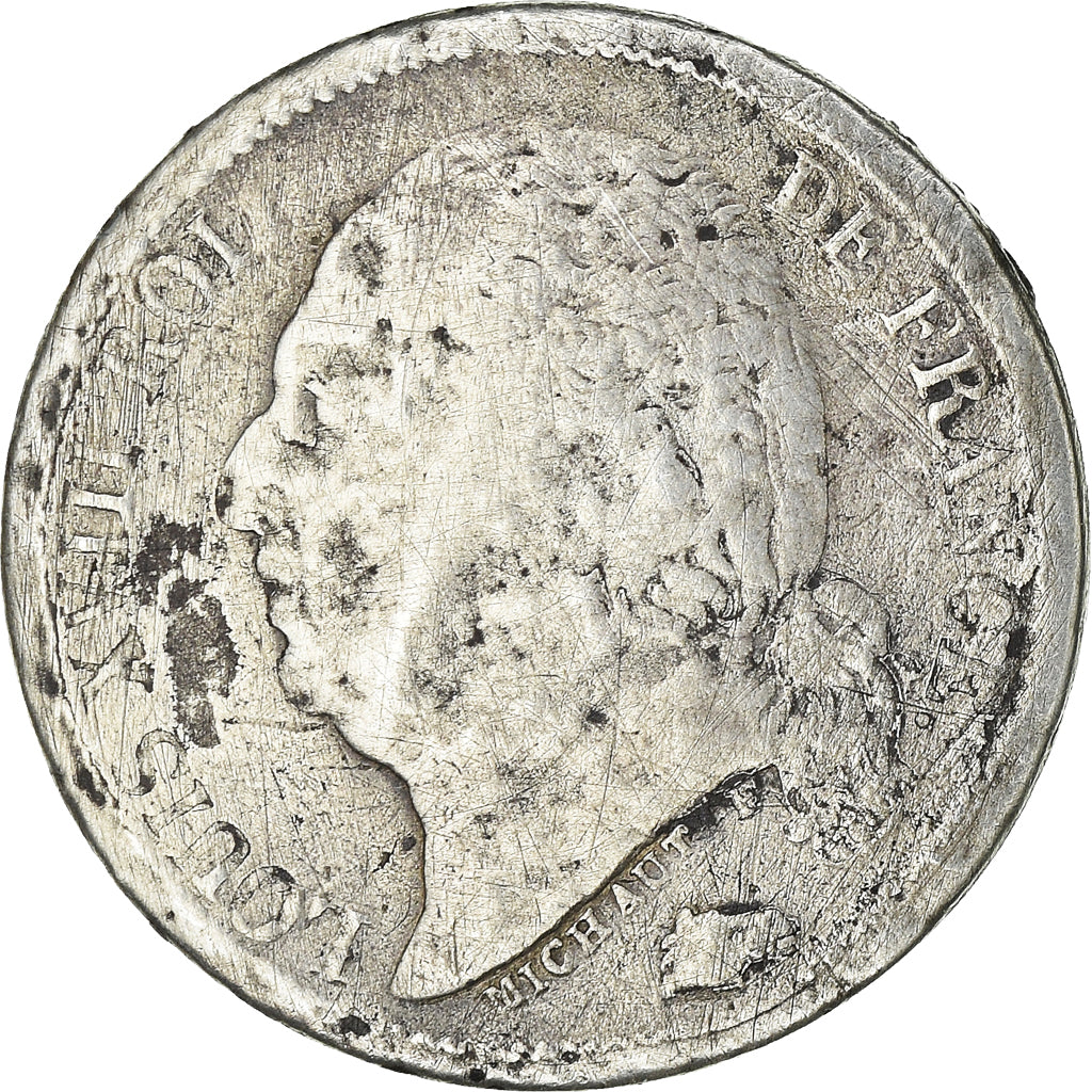 Moneta, Francia, Louis XVIII, Louis XVIII, 1/2 Franc, 1816, Paris, B, Argento