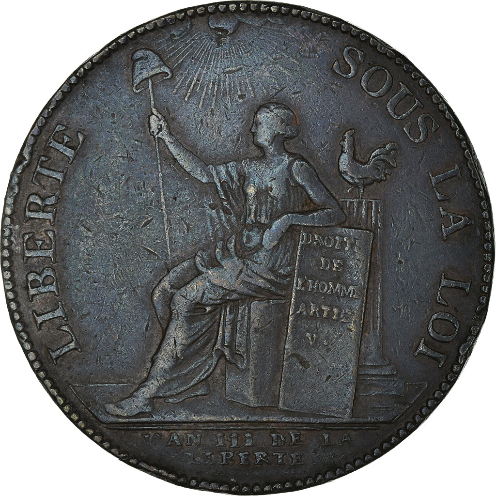 Monnaie, France, 2 Sols, 1791, TTB+, Bronze, KM:Tn23, Brandon:217