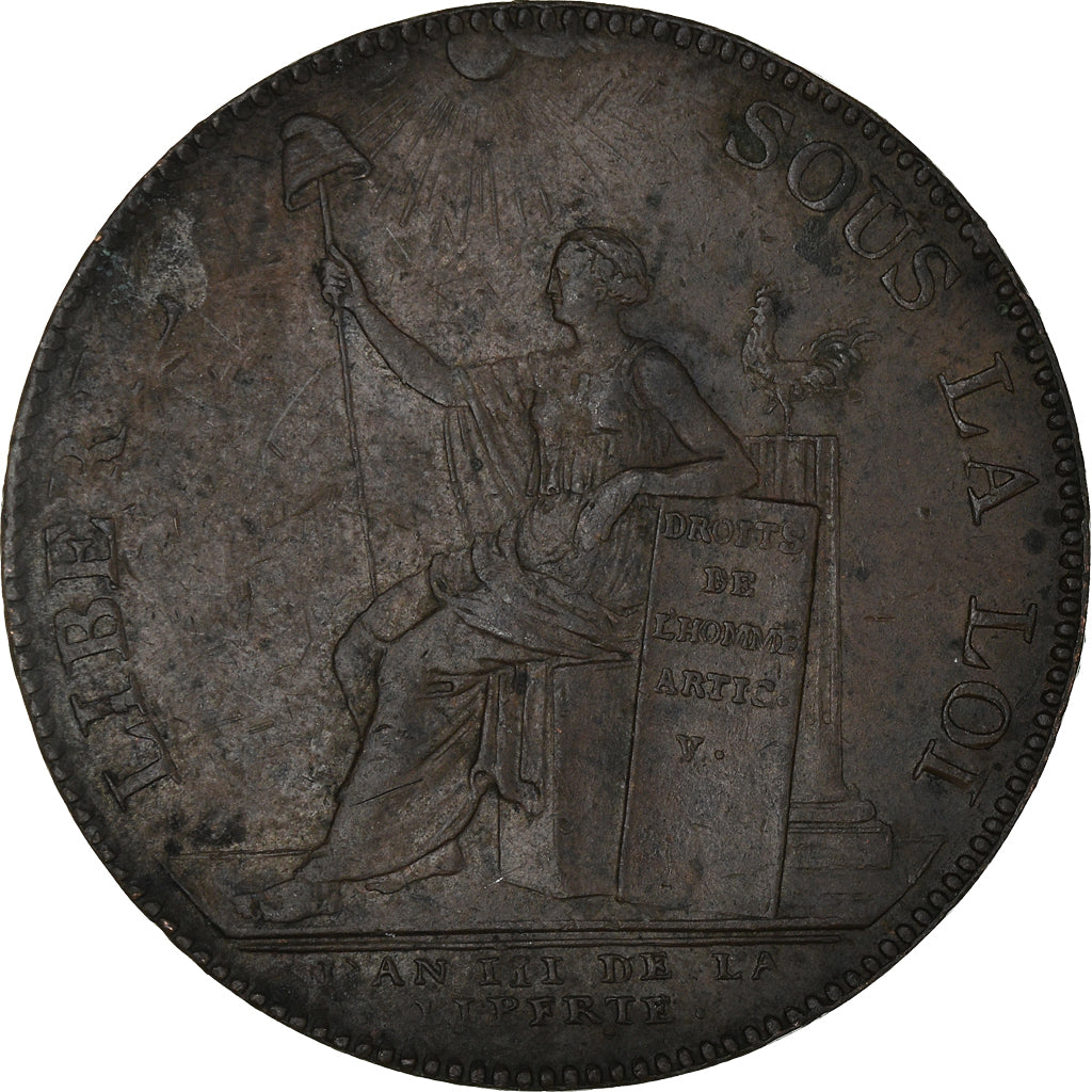 Coin, France, 2 Sols, 1791, AU(55-58), Bronze, KM:Tn23, Brandon:217