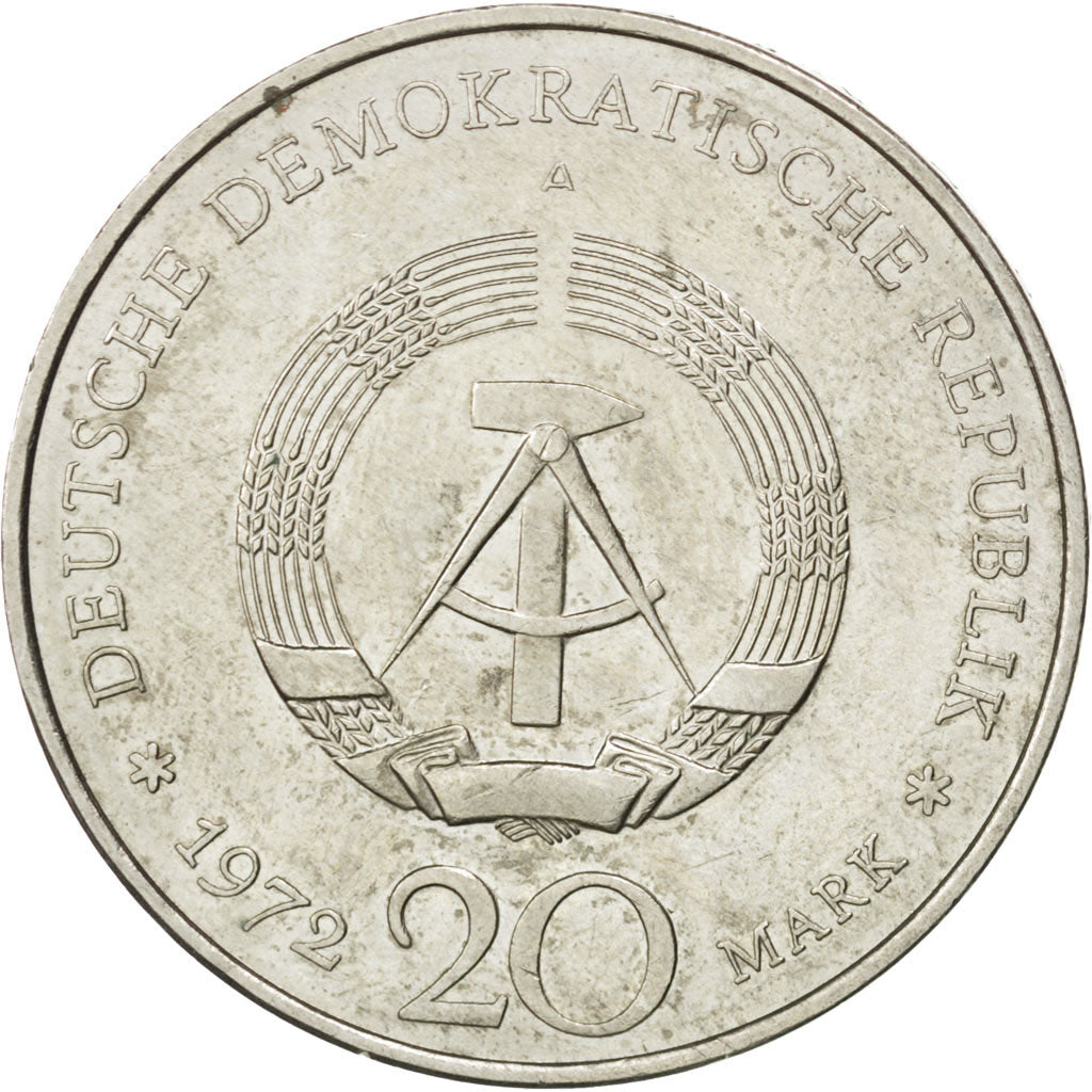 REPUBBLICA DEMOCRATICA TEDESCA, 20 Mark, 1972, BB+, Rame-nichel, KM:40