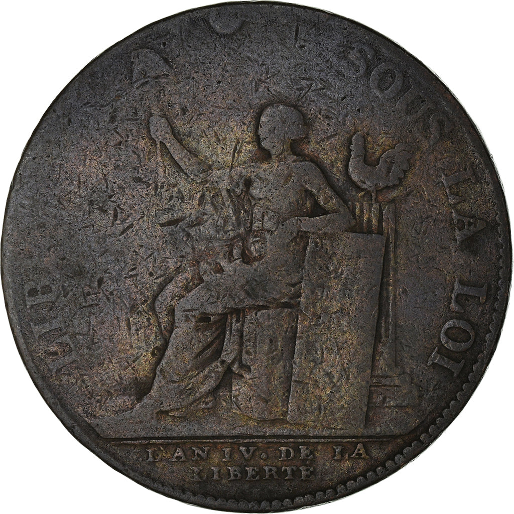 Coin, France, Monneron à la Liberté, 2 Sols, 1792, Birmingham, VF(20-25)