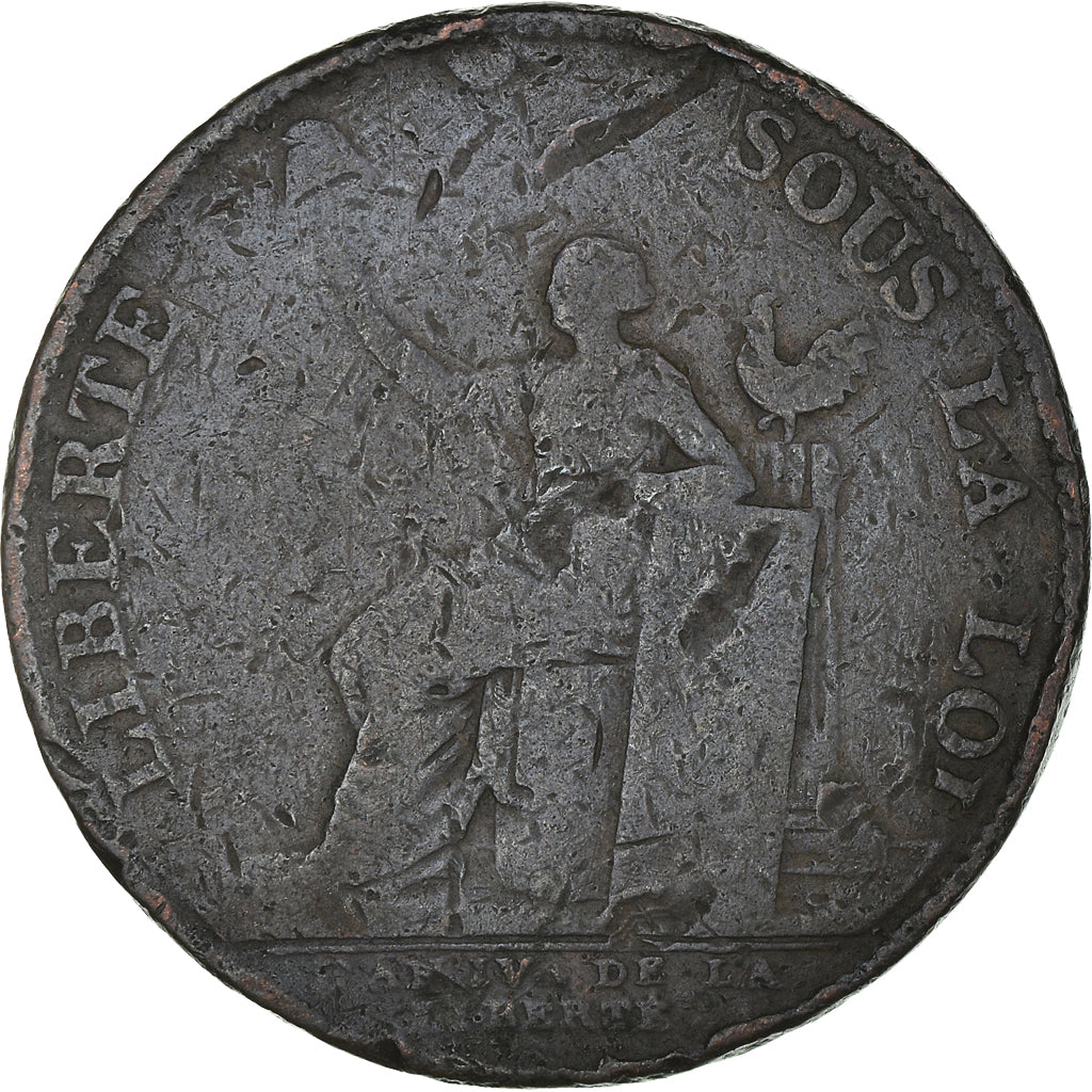 Coin, France, Monneron à la Liberté, 2 Sols, 1792, Birmingham, VF(30-35)