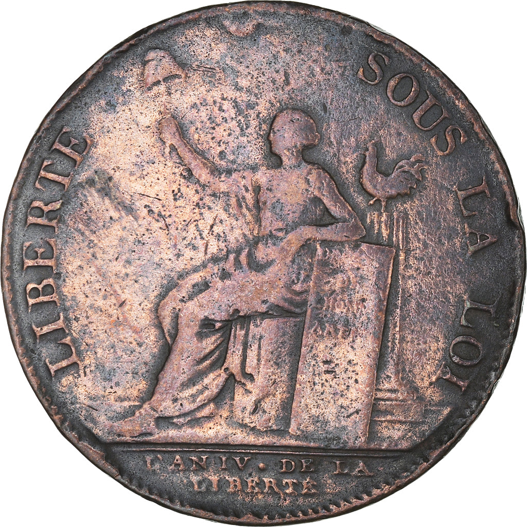 Coin, France, Monneron à la Liberté, 2 Sols, 1792, Birmingham, VF(30-35)