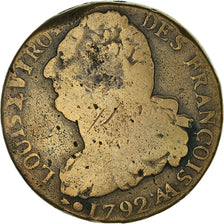 Coin, France, 2 sols françois, 2 Sols, 1792, Metz, VF(20-25), Bronze, KM:603.2