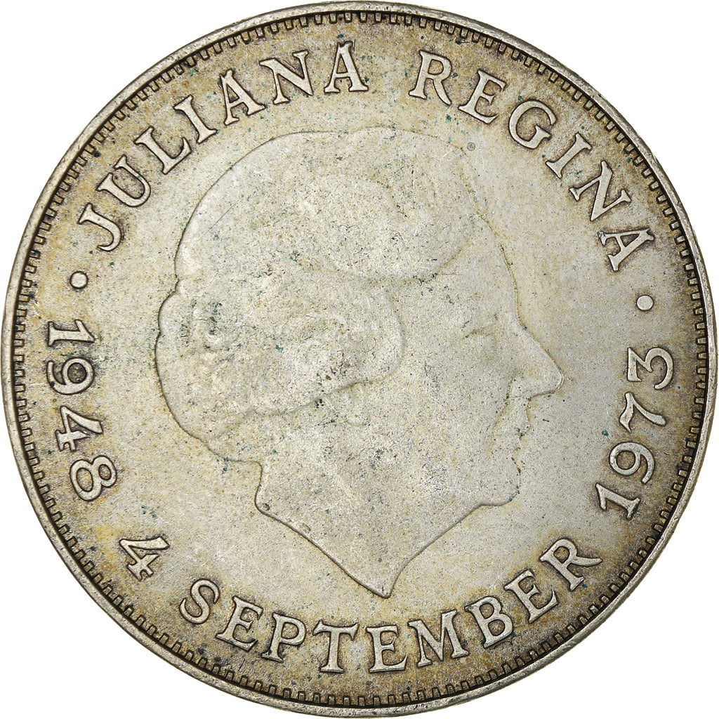 Pays-Bas, Juliana, 10 Gulden, 1973, SUP+, Argent, KM:196