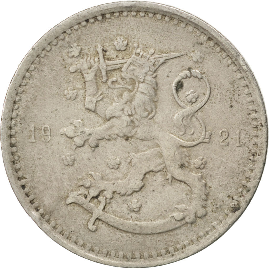 FINLAND, Markka, 1921, KM #27, EF(40-45), Copper-Nickel, 24, 4.81