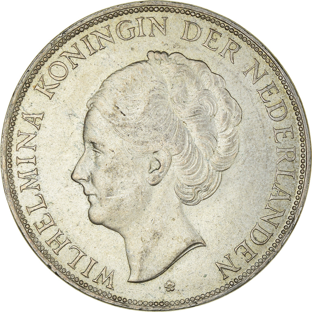 Coin, Netherlands, Wilhelmina I, 2-1/2 Gulden, 1929, MS(63), Silver, KM:165