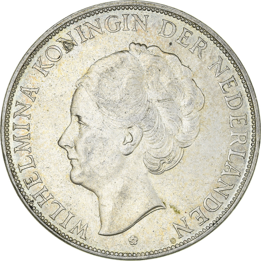 Coin, Netherlands, Wilhelmina I, 2-1/2 Gulden, 1938, MS(60-62), Silver, KM:165
