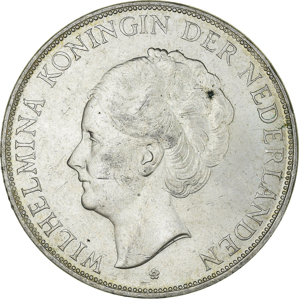 Coin, Netherlands, Wilhelmina I, 2-1/2 Gulden, 1938, MS(63), Silver, KM:165