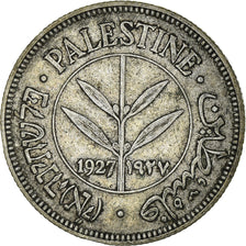 Munten, Palestina, 50 Mils, 1927, ZF+, Zilver, KM:6