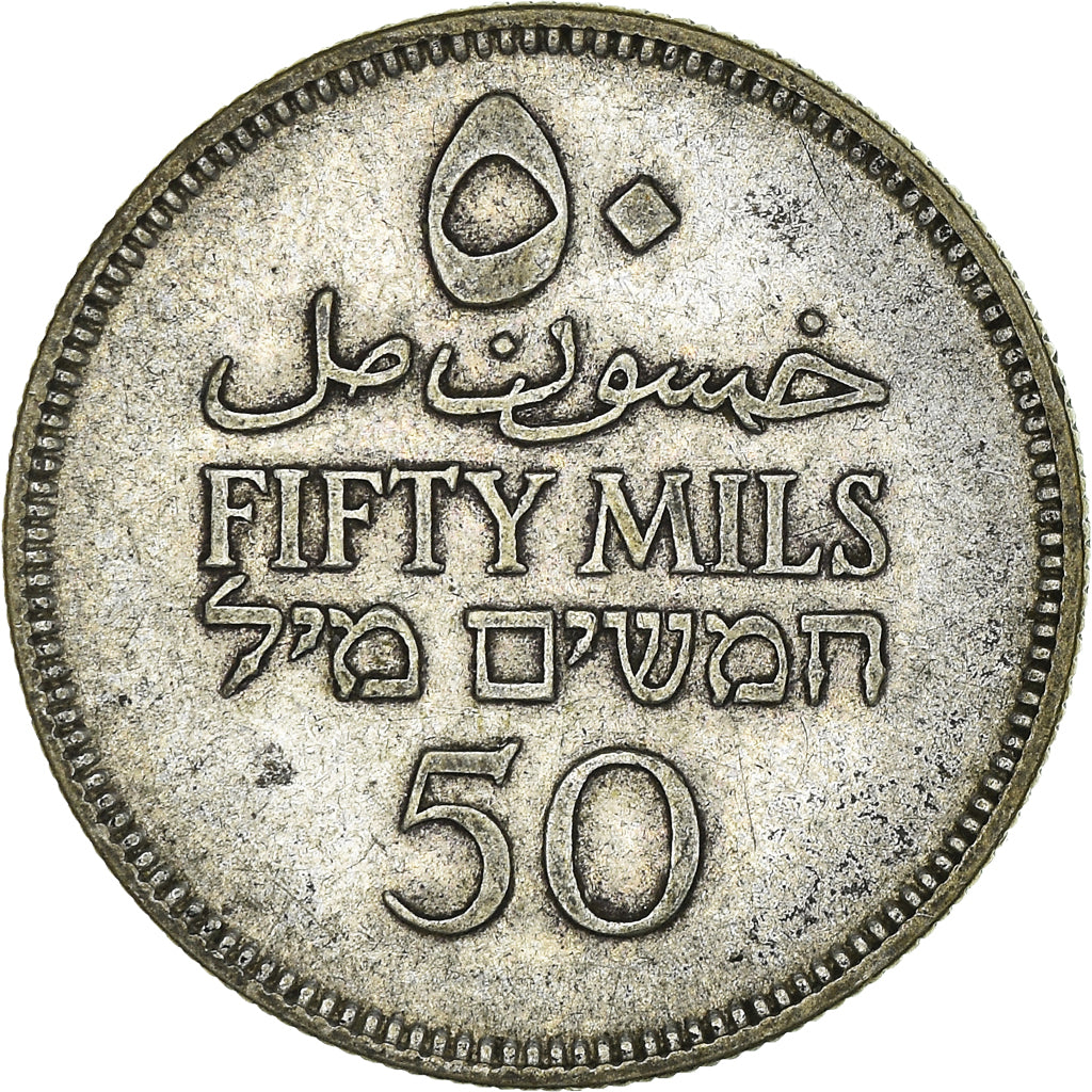 Coin, Palestine, 50 Mils, 1935, AU(50-53), Silver, KM:6