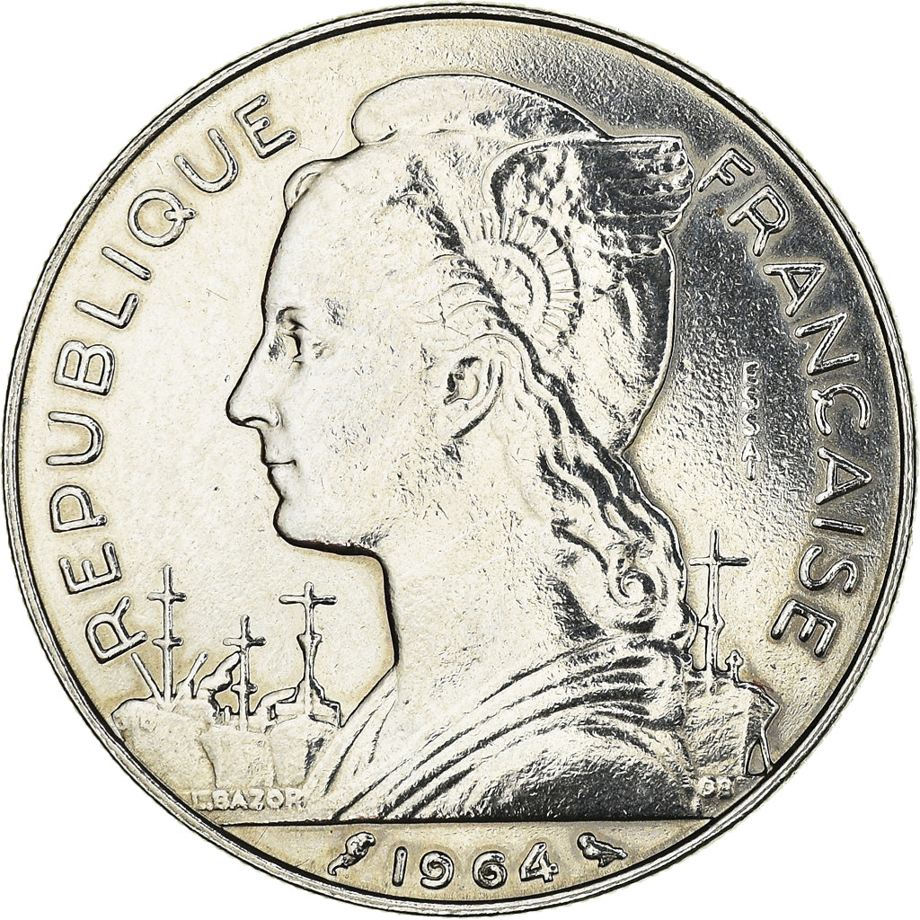 Coin, Réunion, 100 Francs, 1964, Paris, MS(63), Nickel, KM:E10, Lecompte:104