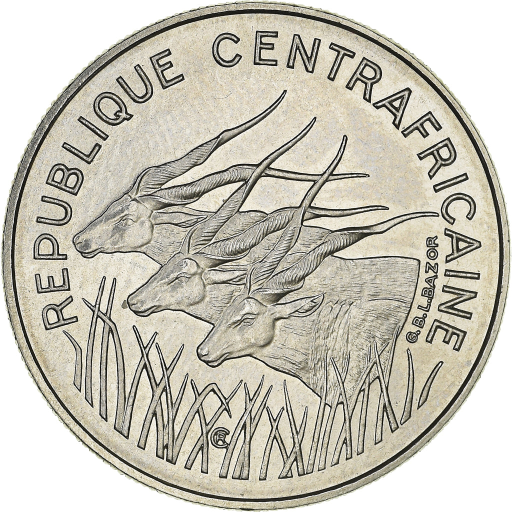 Coin, Central African Republic, 100 Francs, 1971, Paris, MS(65-70), Nickel