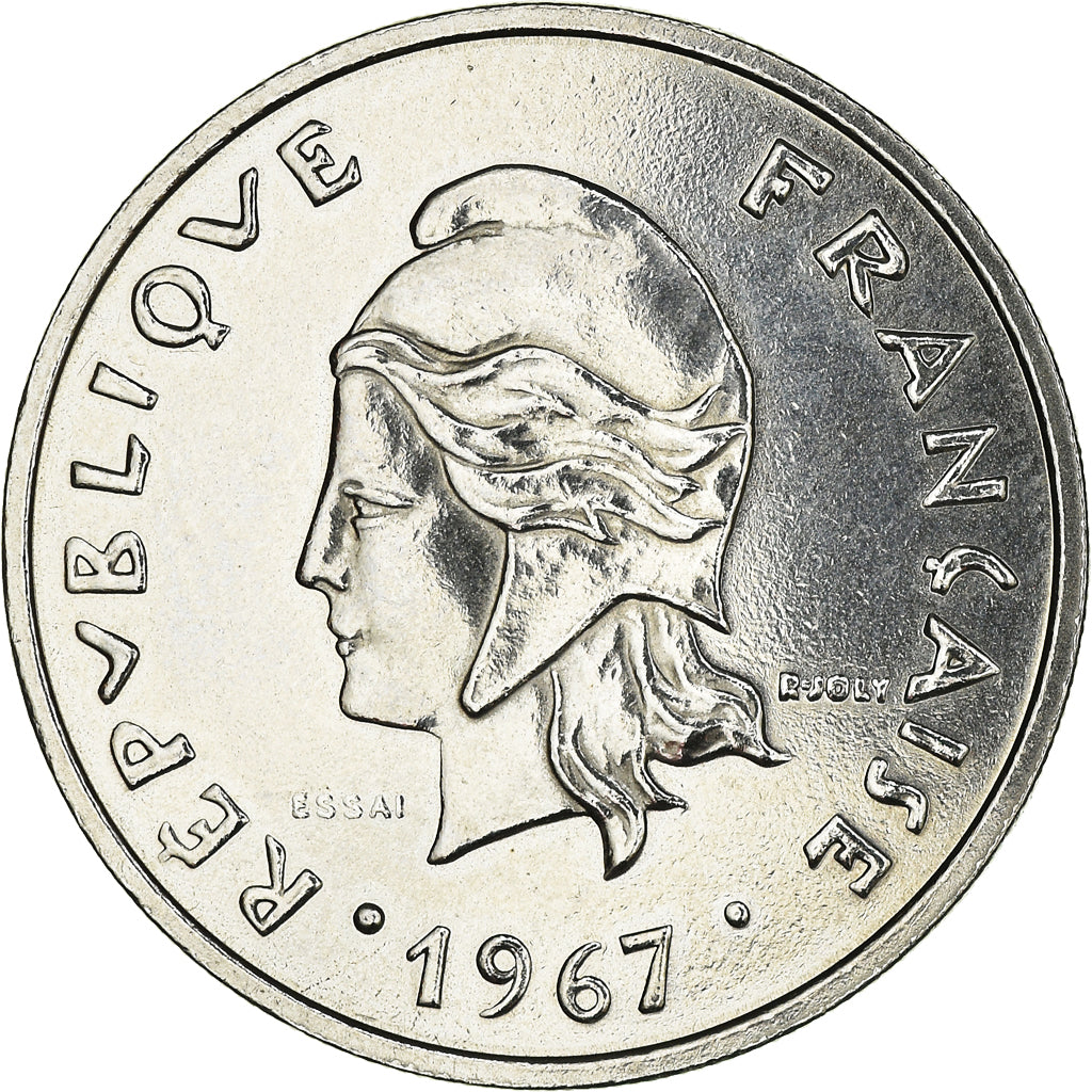 Coin, French Polynesia, 20 Francs, 1967, Paris, MS(65-70), Nickel, KM:E2