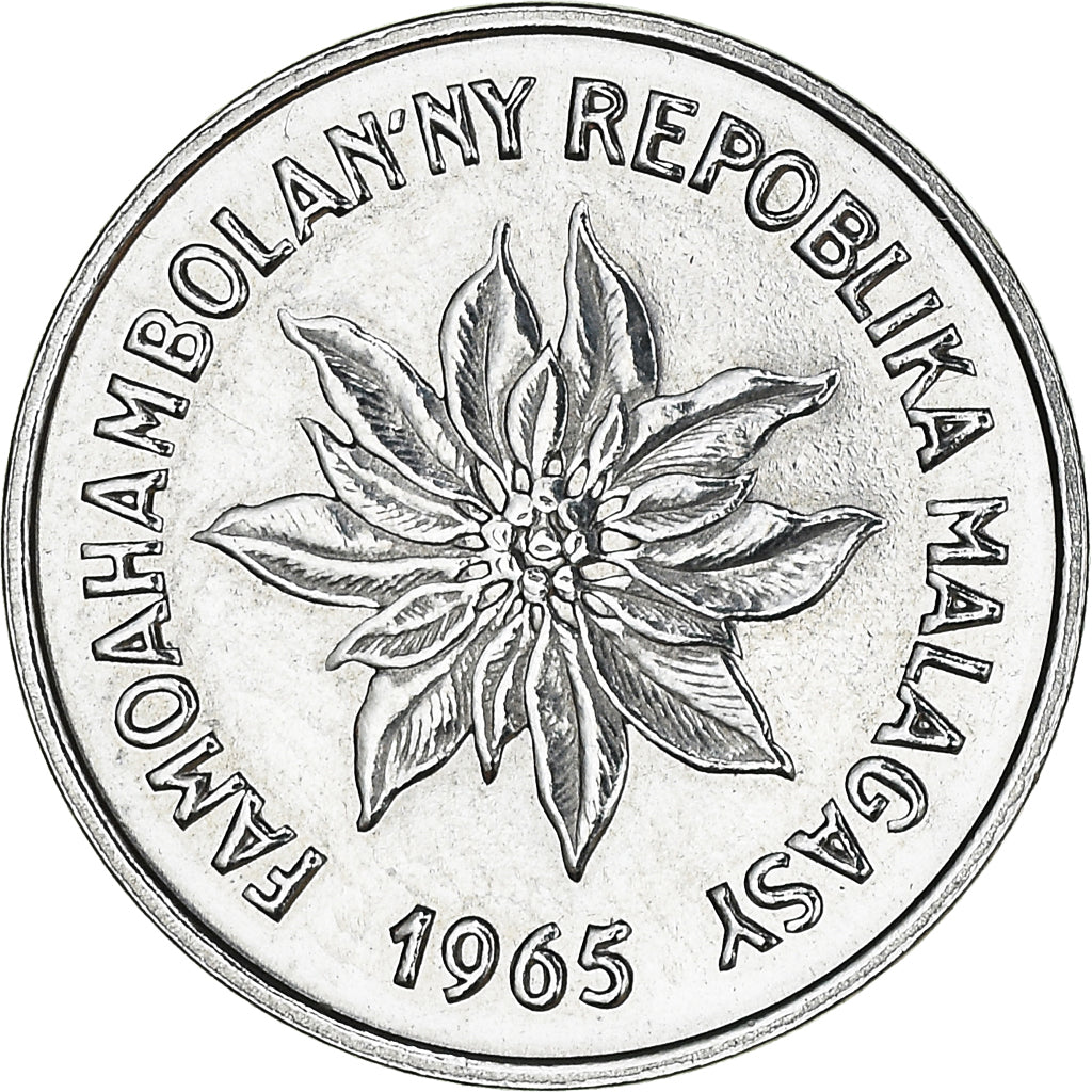 Coin, Madagascar, Franc, 1965, Paris, MS(65-70), Stainless Steel, KM:E6