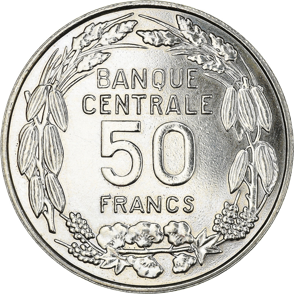 Coin, Cameroon, 50 Francs, 1960, Paris, MS(60-62), Copper-nickel, KM:E10