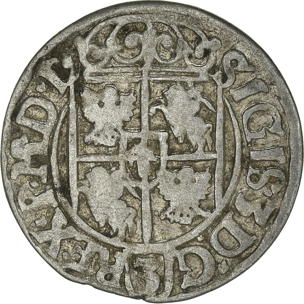 Moneta, Polonia, Sigismund III, 3 Polker, 3 Poltorak - 1 Kruzierz, 1620, BB