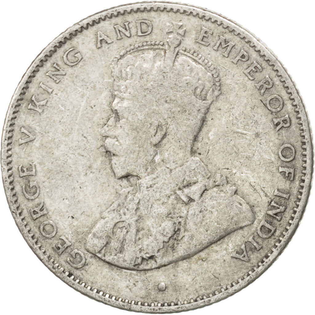 CEYLON, 50 Cents, 1922, KM #109a, VF(20-25), Silver, 23.8, 5.70