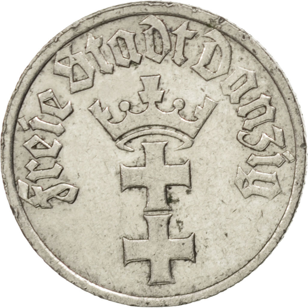 DANZIG, 1/2 Gulden, 1932, KM #153, VF(30-35), Nickel, 19.5, 2.97
