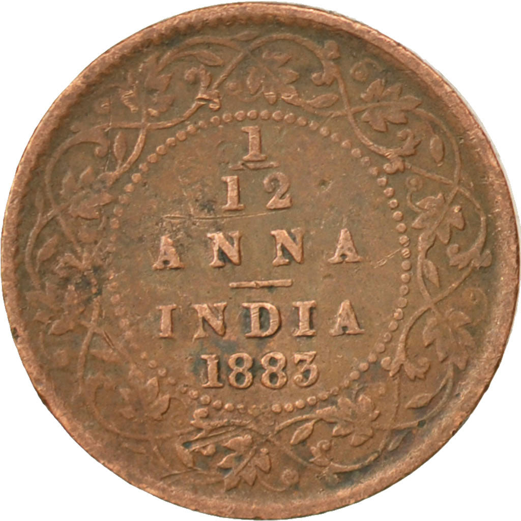 Indes Britanniques, Victoria, 1/12 Anna 1883, KM 483
