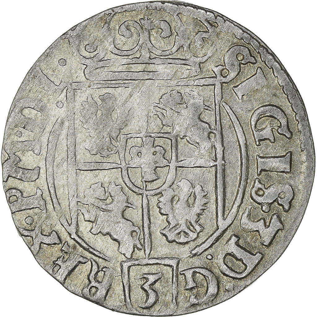 Coin, Poland, Sigismund III, 3 Polker, 3 Poltorak - 1 Kruzierz, 1625, AU(50-53)