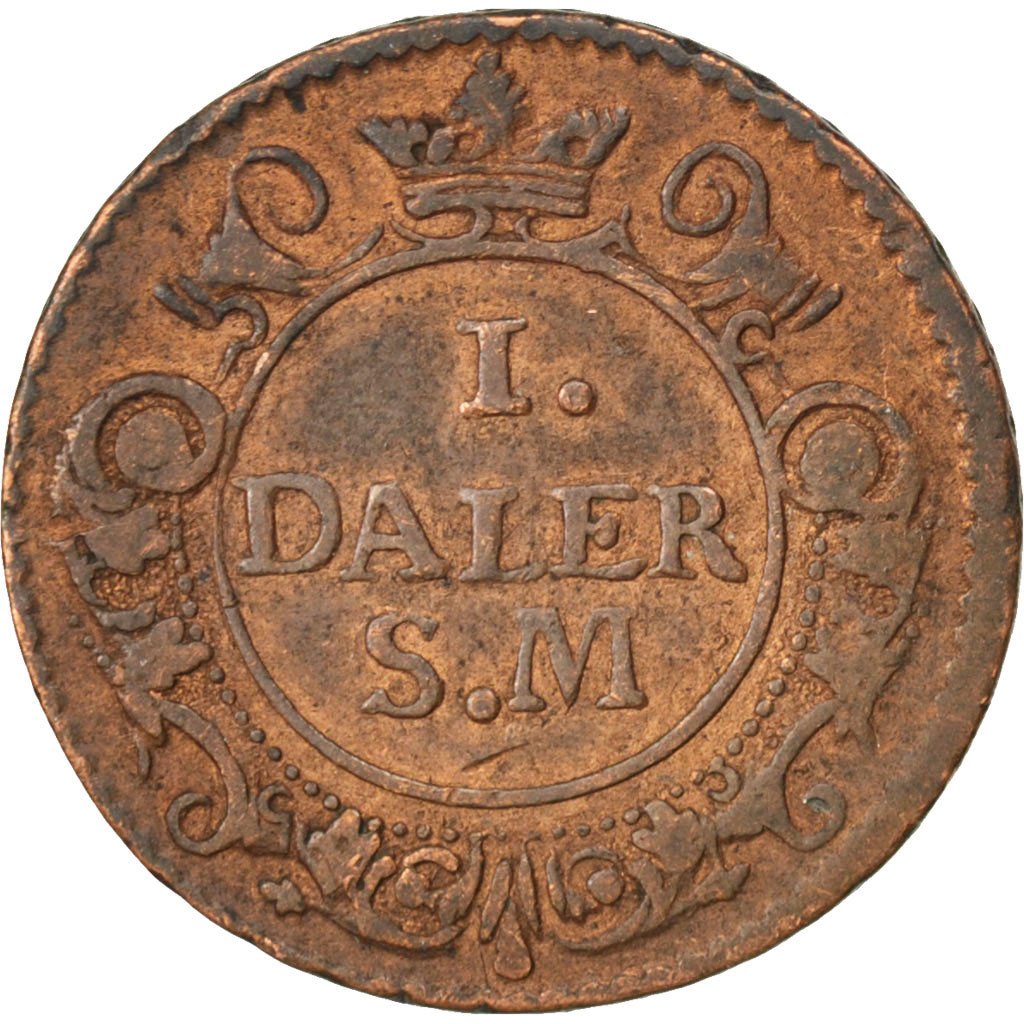 SWEDEN, Daler, 1718, KM #360, VF(20-25), Copper, 4.91