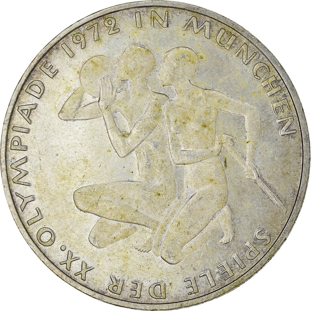 Coin, GERMANY - FEDERAL REPUBLIC, 10 Mark, 1972, Karlsruhe, AU(55-58), Silver