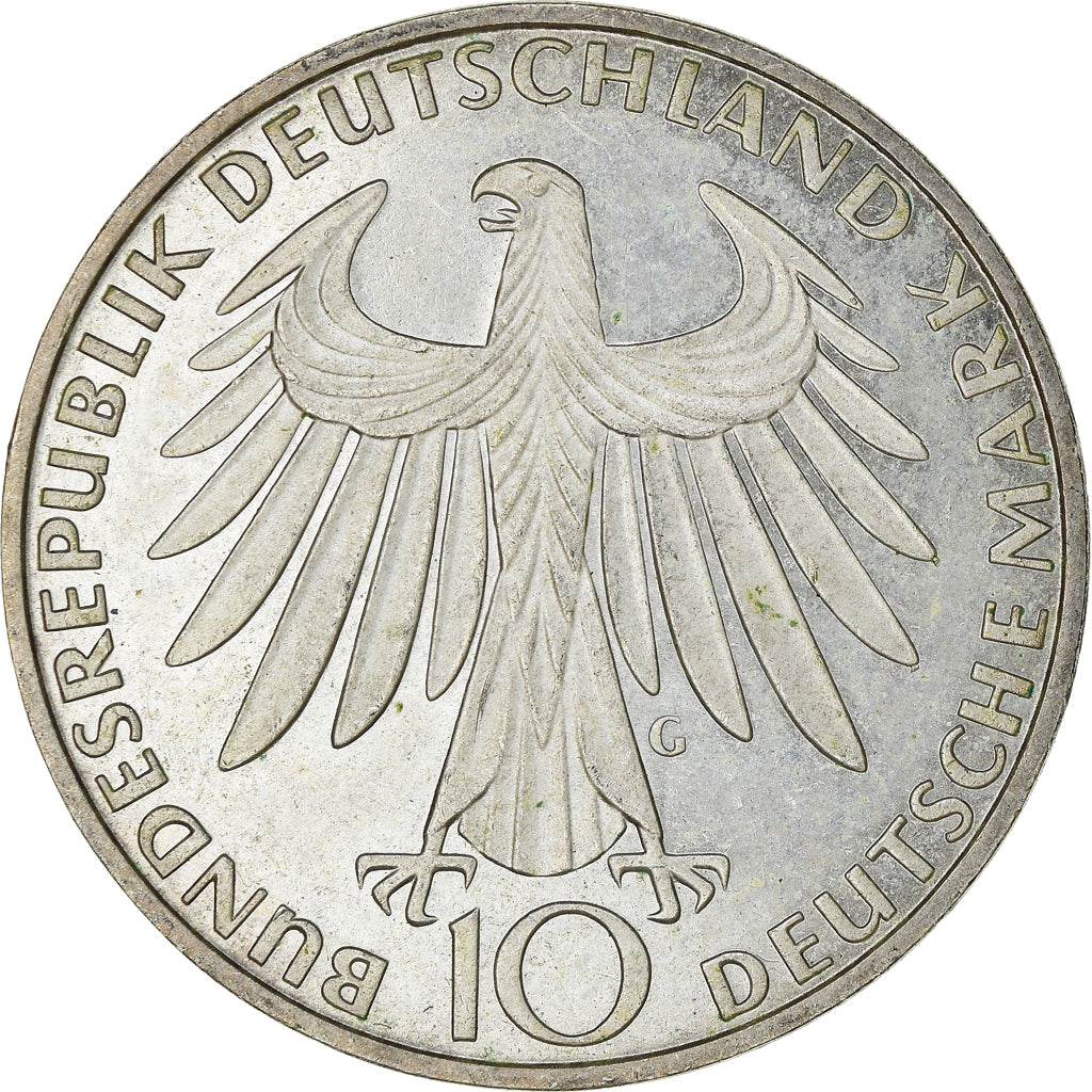 Coin, GERMANY - FEDERAL REPUBLIC, 10 Mark, 1972, Karlsruhe, AU(55-58), Silver