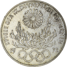Coin, GERMANY - FEDERAL REPUBLIC, 10 Mark, 1972, Hambourg, EF(40-45), Silver