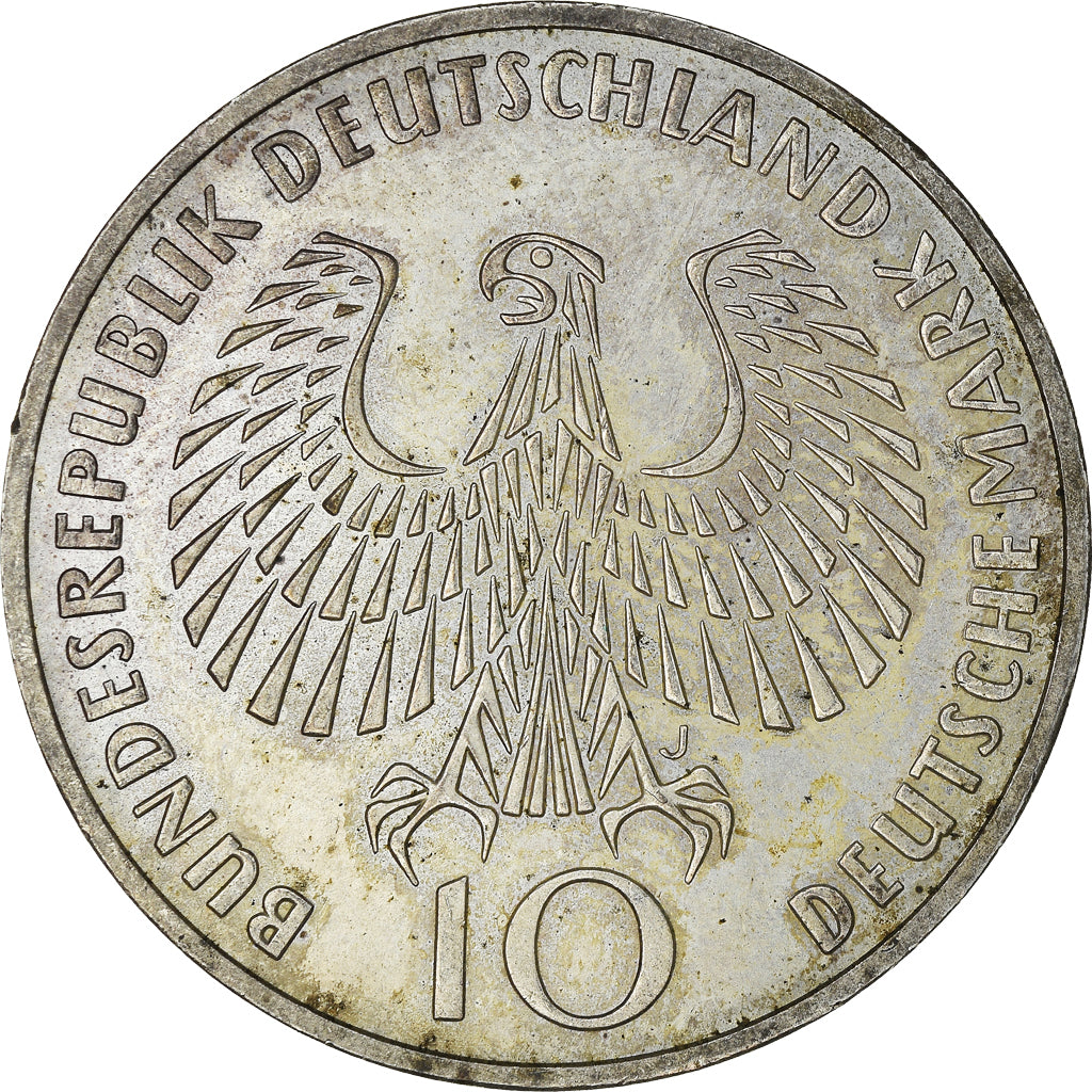Coin, GERMANY - FEDERAL REPUBLIC, 10 Mark, 1972, Hambourg, EF(40-45), Silver